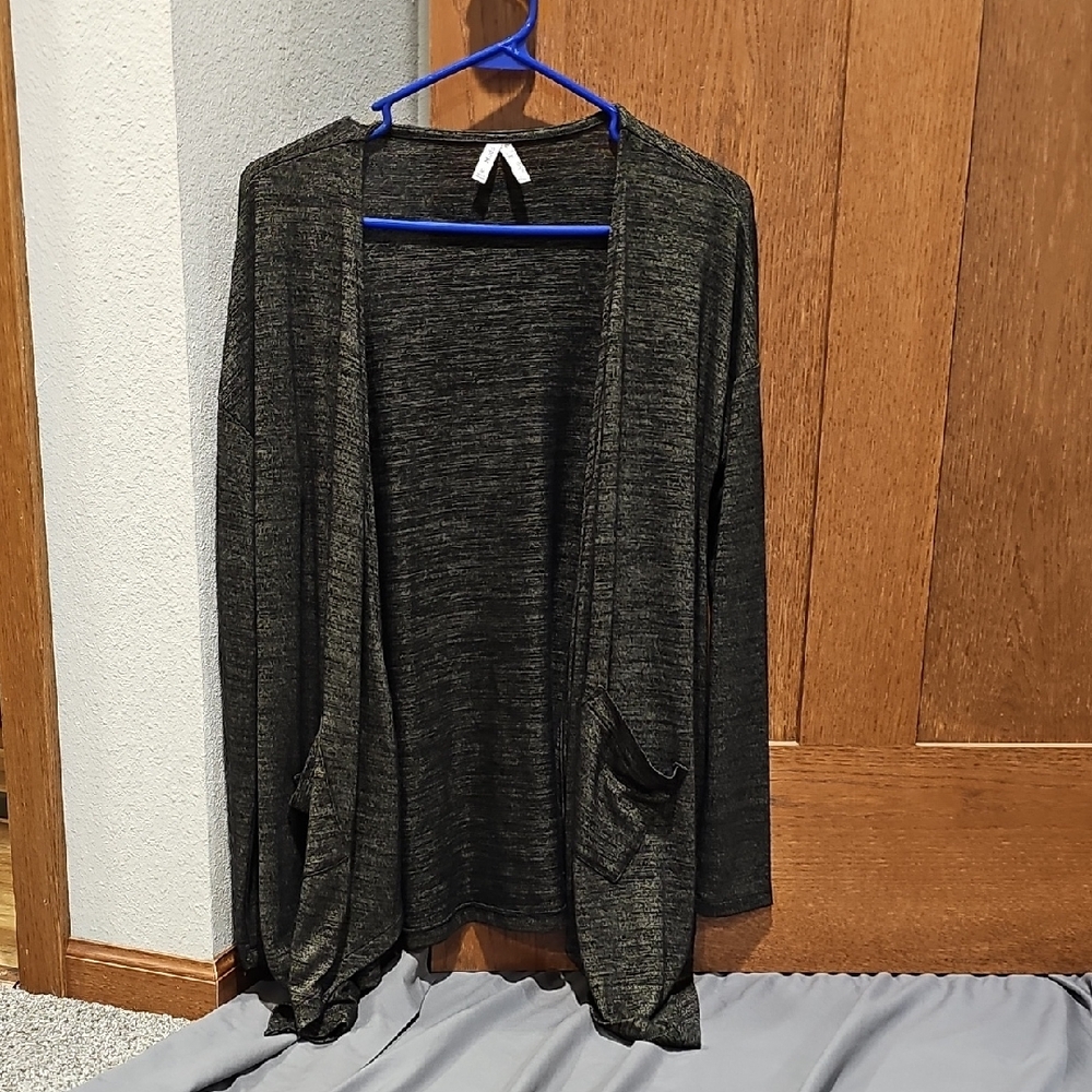 Women's Black Open-Front Sweater